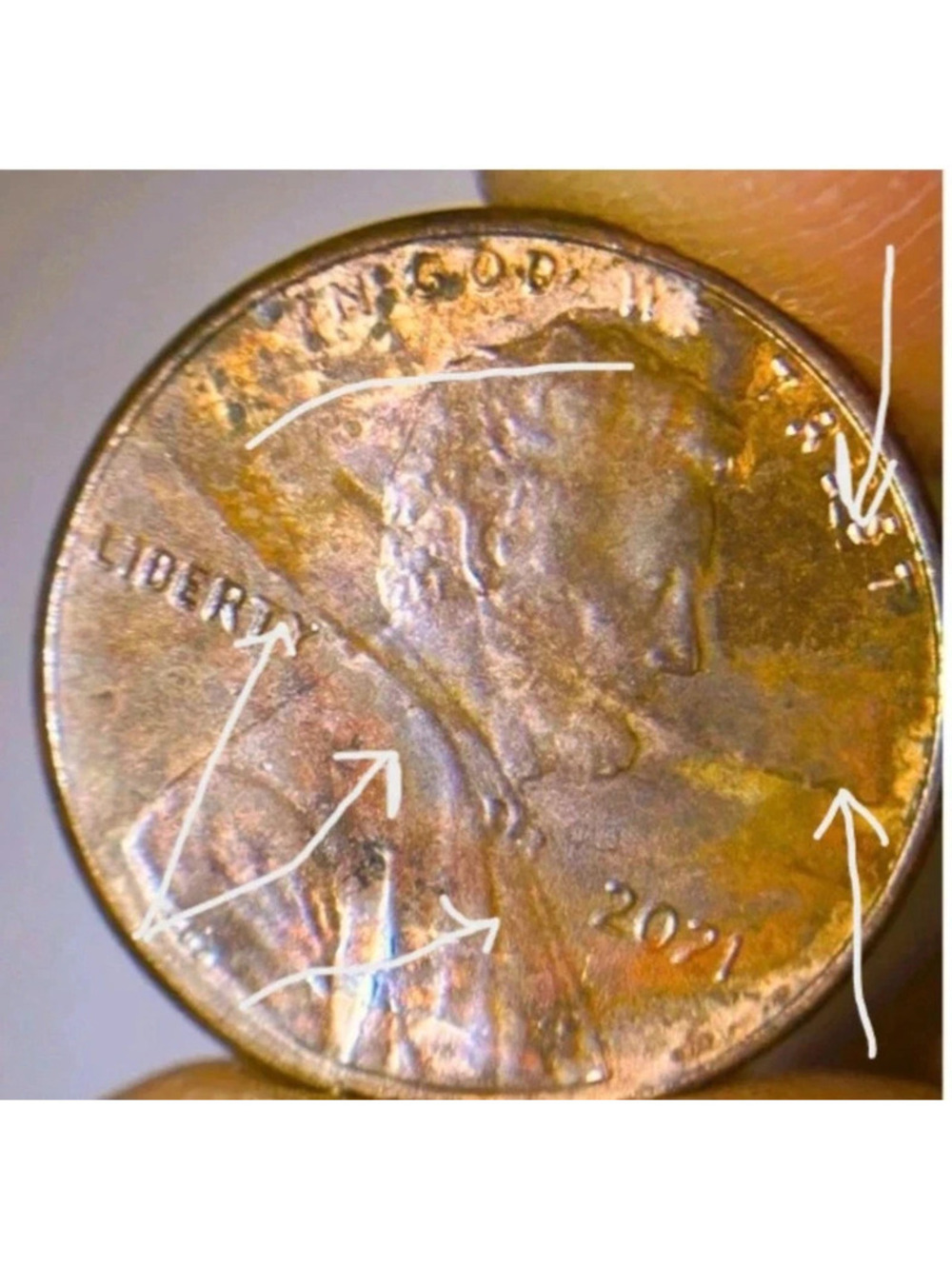 2021 Lincoln Cent Major Lamination Error *21